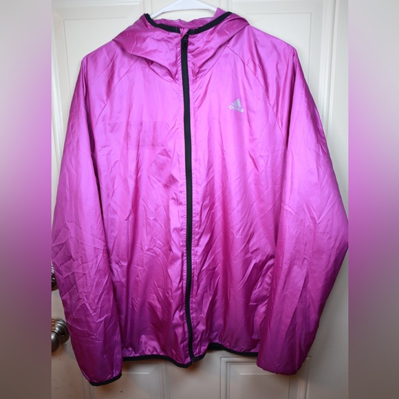 Adidas purple and black windbreaker SIZE LARGE - Picture 2 of 4